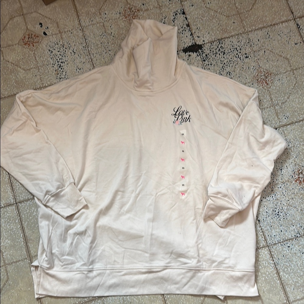 Love Pink Cream Turtleneck Sweatshirt size XS! light weight sweatshirt